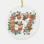 Grappige Zes Zeven 67 Brainrot Meme 6 7 Kerstmis Keramisch Ornament (Voorkant)
