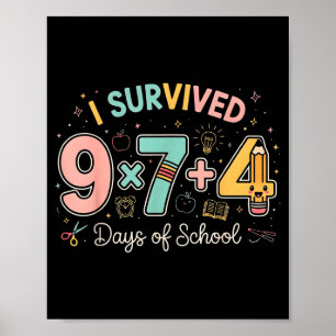 Grappige zes zeven 67 dagen naar school meme wisku poster