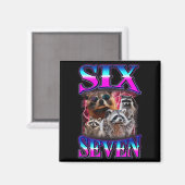 Grappige zes zeven 67 Meme 67 Wasbeer Meme Bootleg Magneet (Voorkant / Achterkant)