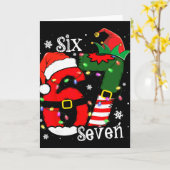 Grappige Zes Zeven 67 Meme 6 7 Elf Kerstman Kerst- Kaart (Gele Bloem)
