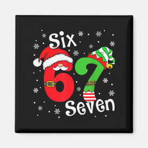 Grappige Zes Zeven 67 Meme 6 7 Elf Kerstman Kerst Magneet