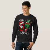 Grappige Zes Zeven 67 Meme 6 7 Elf Santa Kerstmis Trui (Voorkant volledig)