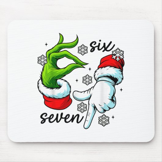 Grappige Zes Zeven 67 Meme 6 7 Kerst Elf Hand Jong Muismat (Voorkant)