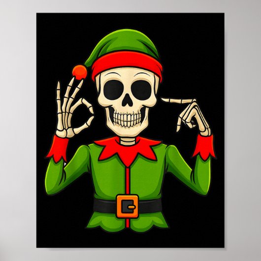 Grappige Zes Zeven 67 Meme 6 7 Kerst Elf Hand Jong Poster (Voorkant)