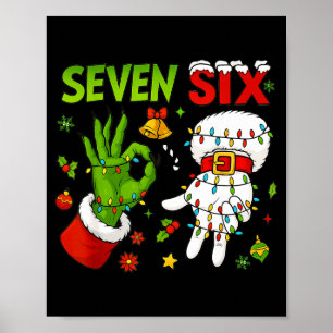 Grappige Zes Zeven 67 Meme 6 7 Kerst Elf Hand Jong Poster