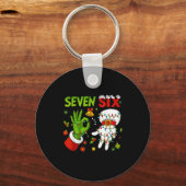 Grappige Zes Zeven 67 Meme 6 7 Kerst Elf Hand Jong Sleutelhanger (Voorkant)
