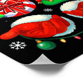 Grappige Zes Zeven 67 Meme 6 7 Kerstman Hand B Poster (Hoek)