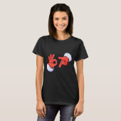 Grappige Zes Zeven 67 Meme 6 7 Kerstman Hand B T-shirt (Voorkant volledig)
