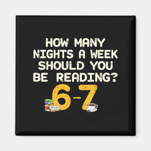 Grappige Zes Zeven 67 Meme Boekliefhebber Lezen 6 Magneet