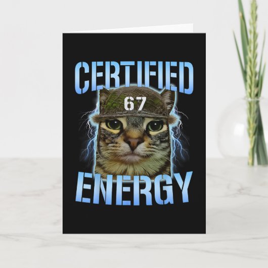 Grappige Zes Zeven 67 Meme Gecertificeerde Energie Kaart (Voorkant)