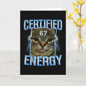 Grappige Zes Zeven 67 Meme Gecertificeerde Energie Kaart (Gele Bloem)