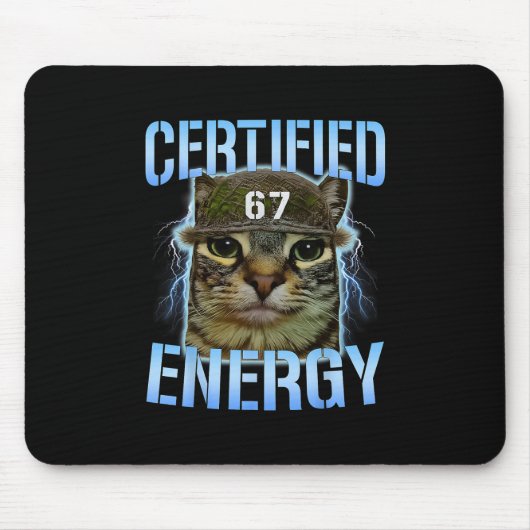 Grappige Zes Zeven 67 Meme Gecertificeerde Energie Muismat (Voorkant)