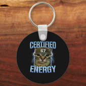 Grappige Zes Zeven 67 Meme Gecertificeerde Energie Sleutelhanger (Voorkant)