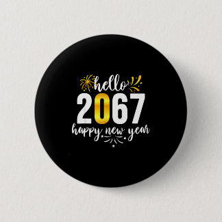 Grappige Zes Zeven 67 Meme Gelukkig Nieuwjaar  Ronde Button 5,7 Cm