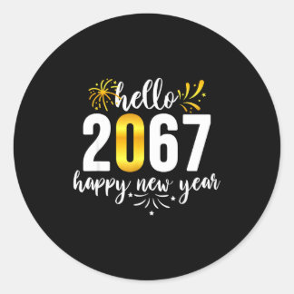 Grappige Zes Zeven 67 Meme Gelukkig Nieuwjaar  Ronde Sticker