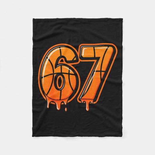 Grappige Zes Zeven 67 Meme Gen Alpha 67 Basketbal Fleece Deken (Voorkant)