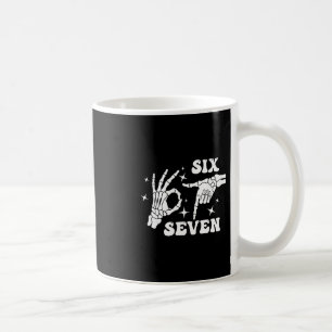 Grappige Zes Zeven 67 Meme Gen Alpha Skelet Handen Koffiemok