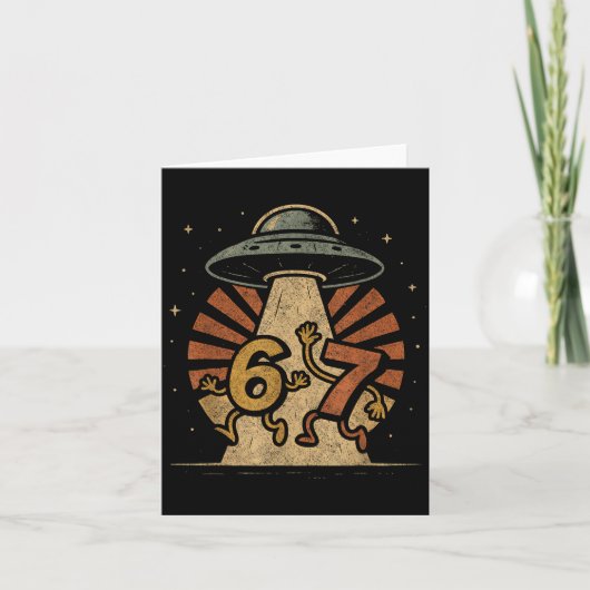 Grappige Zes Zeven 67 Meme Internet Meme Ufo Gen A Kaart (Voorkant)