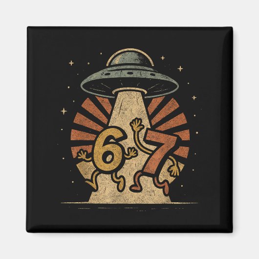 Grappige Zes Zeven 67 Meme Internet Meme Ufo Gen A Magneet (Voorkant)