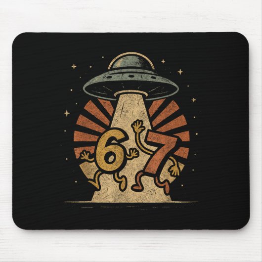 Grappige Zes Zeven 67 Meme Internet Meme Ufo Gen A Muismat (Voorkant)