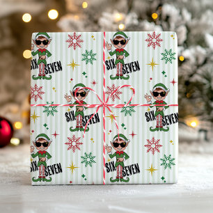 Grappige Zes Zeven 67 Meme Kerst Elf Feest Humor Cadeaupapier