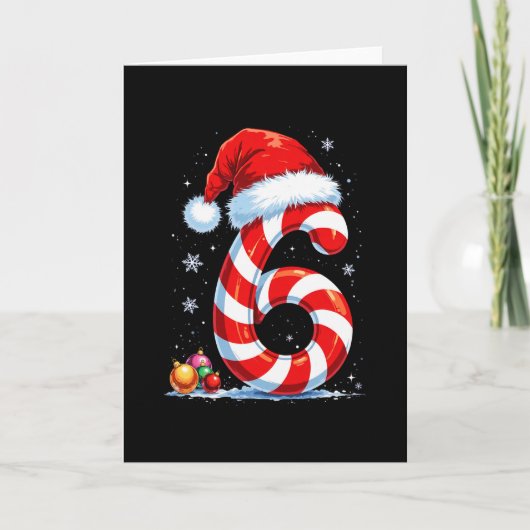 Grappige Zes Zeven 67 Meme Koppels Candy Cane Kers Kaart (Voorkant)
