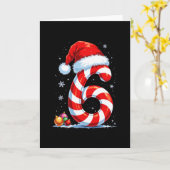 Grappige Zes Zeven 67 Meme Koppels Candy Cane Kers Kaart (Gele Bloem)