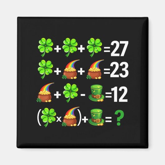 Grappige zes zeven 67 meme st patricks dag wiskund magneet (Voorkant)