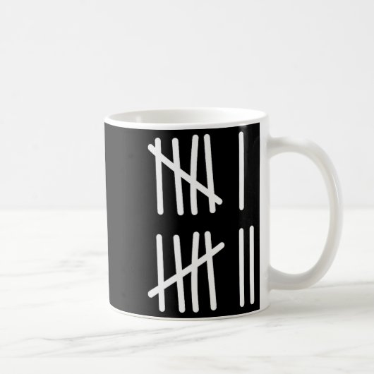Grappige Zes Zeven 67 Meme Tally Marks 6 7 Nummers Koffiemok (Rechts)