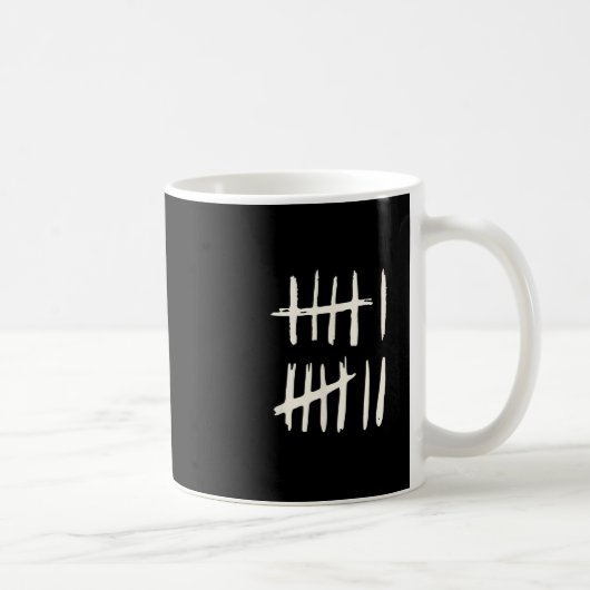 Grappige Zes Zeven 67 Meme Tally Marks 6 7 Nummers Koffiemok (Rechts)