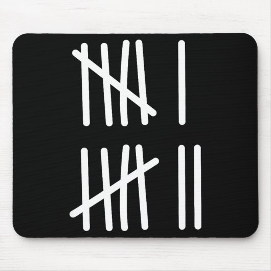 Grappige Zes Zeven 67 Meme Tally Marks 6 7 Nummers Muismat (Voorkant)