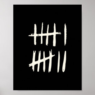 Grappige zes zeven 67 Meme Tally Marks 6 7 Nummers Poster