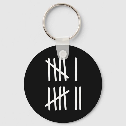 Grappige Zes Zeven 67 Meme Tally Marks 6 7 Nummers Sleutelhanger (Voorkant)