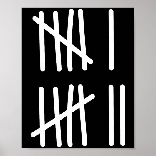 Grappige Zes Zeven 67 Meme Tally Merken 6 7 Nummer Poster (Voorkant)