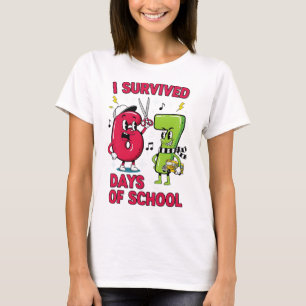 Grappige zes zeven 67 School Meme Nummers Leraar S T-shirt