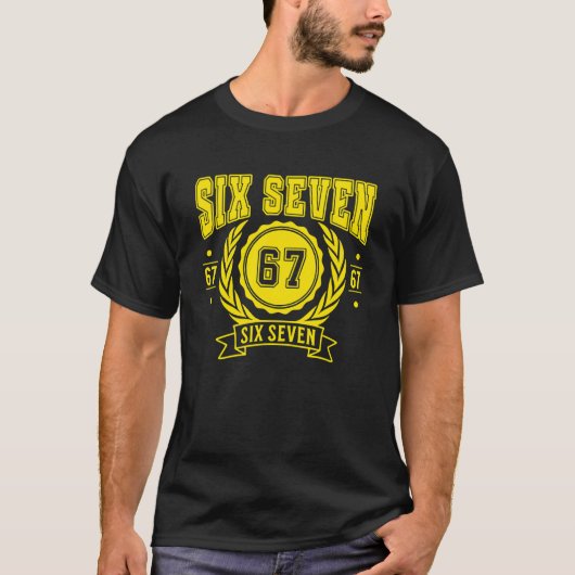 Grappige Zes Zeven 6 7 67 Meme Gen Alpha Jargon Jo T-shirt (Voorkant)