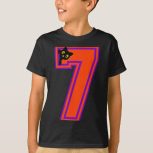 Grappige Zes Zeven 6 7 Halloween Zwarte Kat Leraar T-shirt