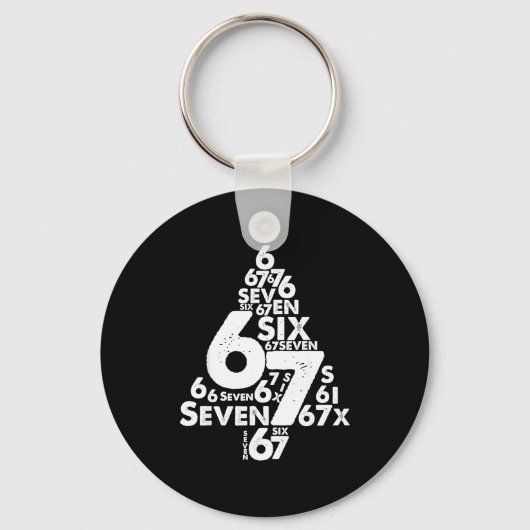Grappige zes zeven 6 7 Kerstboom Meme Kerstmis  Sleutelhanger (Voorkant)