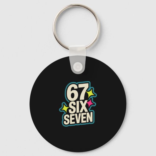 Grappige zes zeven 6 7 meme 1  sleutelhanger (Voorkant)