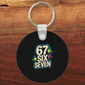 Grappige zes zeven 6 7 meme 1  sleutelhanger (Voorkant)