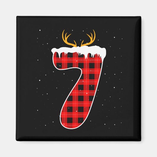 Grappige Zes Zeven 6 7 Meme 67 Kerstmis Rood Gerui Magneet (Voorkant)