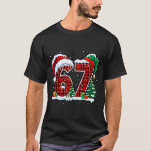 Grappige Zes Zeven 6 7 Meme 67 Kerstmis Rood Gerui T-shirt