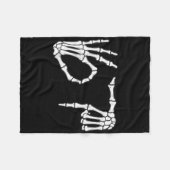 Grappige Zes Zeven 6 7 Meme 67 Skelet Hand Hallowe Fleece Deken (Voorkant (Horizontaal))