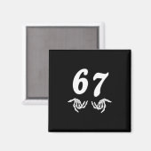 Grappige Zes Zeven 6 7 Meme 67 Skelet Hand Hallowe Magneet (Voorkant / Achterkant)