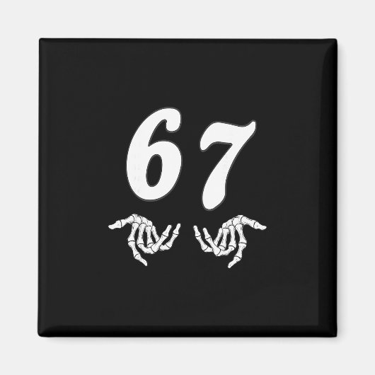Grappige Zes Zeven 6 7 Meme 67 Skelet Hand Hallowe Magneet (Voorkant)