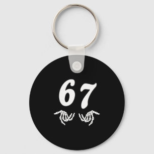 Grappige Zes Zeven 6 7 Meme 67 Skelet Hand Hallowe Sleutelhanger