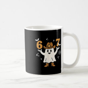 Grappige Zes Zeven 6 7 Meme Cowboy Geest Halloween Koffiemok