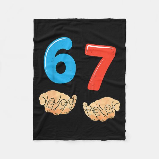 Grappige Zes Zeven 6 7 Meme Gen Alpha Jargon 67 Ha Fleece Deken (Voorkant)