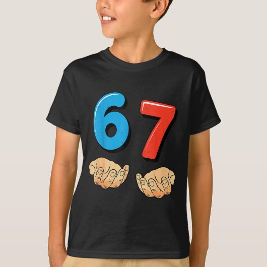 Grappige Zes Zeven 6 7 Meme Gen Alpha Jargon 67 Ha T-shirt (Voorkant)