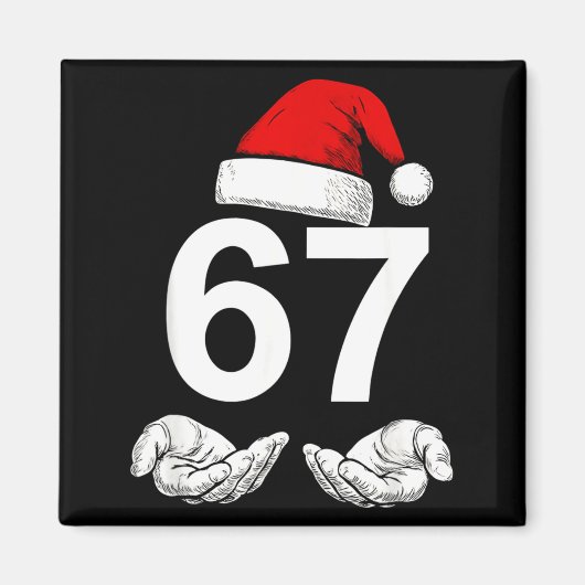 Grappige Zes Zeven 6 7 Meme Gen Alpha Jargon Kerst Magneet (Voorkant)